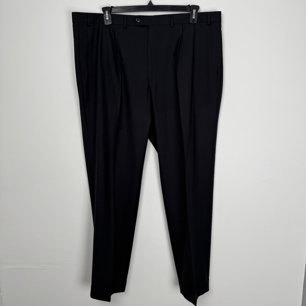 Lauren Ralph Lauren Mens Black Pleated Cuffed Dress‎ Pants 42W x 32L Washable